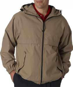 (8908br) UltraClub Adult Microfiber Hooded Zip-Front Jacket