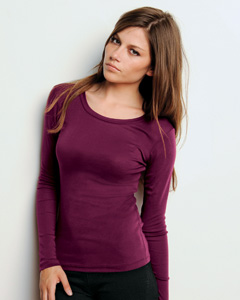 Bella + Canvas Ladies' Sheer Mini Rib Long-Sleeve T-Shirt