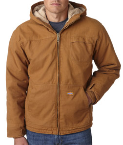 Dickies Adult Sanded Duck Sherpa-Lined Hooded Jacket