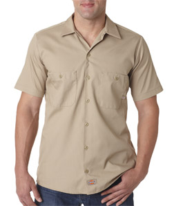 Dickies Men's Short-Sleeve Industrial Poplin Work Shirt