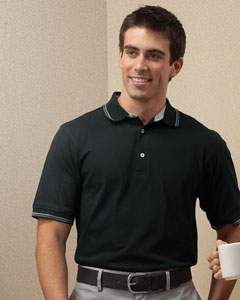 Harriton Men's 5.9 oz. Cotton Jersey Short-Sleeve Polo with Tipping
