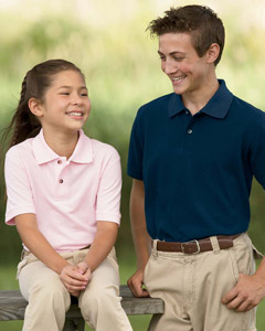 (m200ya) Harriton Youth 6 oz. Ringspun Cotton Piqué Short-Sleeve Polo