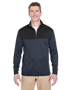 UltraClub Adult Cool & Dry Sport Color Block 1/4-Zip Pullover