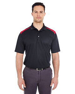 UltraClub Adult Cool & Dry 2-Tone Mesh Pique Polo