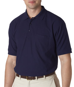 UltraClub Adult Whisper Pique Polo with Pocket