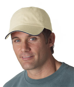 UltraClub Classic Cut Brushed Cotton Twill Unconstructed Sandwich Cap
