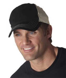 UltraClub Classic Cut Washed Brushed Cotton Twill Unconstructed Trucker Cap