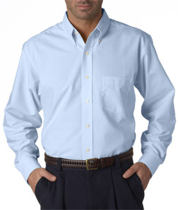 UltraClub Men's Tall Classic Wrinkle-Free Long-Sleeve Oxford