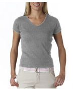 custom screen printed women's v-neck t shirt