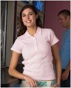 custom screen printed women's polo shirt