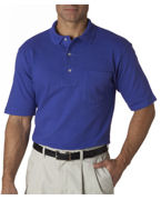 custom screen printed polo shirt with pocket