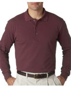 custom screen printed long sleeve polo shirt