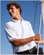 custom screen printed polo shirt with trim