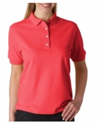 custom screen printed women's polo shirt