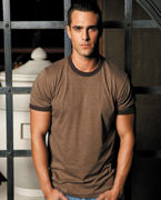 Embroider 3055CN CANVAS ROBERTSON HEATHER RINGER T-SHIRT