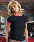 Screen Printed 323a Anvil 4.2 oz Semi-Sheer Ringer T-shirt