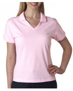 custom screen printed women's polo shirt
