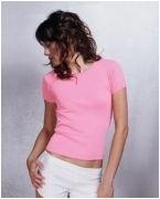 custom screen printed women's rib t shirt