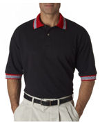 custom screen printed polo shirt with trim
