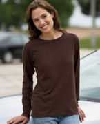 Screen Printed Ladies 5.4 oz. Long-Sleeve T-Shirt