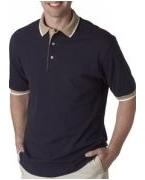 custom screen printed polo shirt with trim