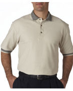 custom screen printed polo shirt with trim