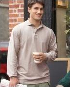 custom screen printed long sleeve polo shirt