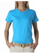 custom screen printed women's v-neck t shirt