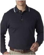 custom screen printed long sleeve polo shirt