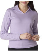 custom embroidered women's long sleeve polo shirt