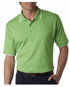 custom screen printed polo shirt with trim