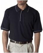 custom screen printed polo shirt with trim