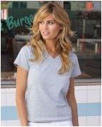 custom screen printed women's v-neck t shirt