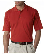 custom screen printed polo shirt with pocket