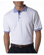 custom screen printed polo shirt with trim
