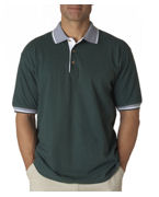 custom screen printed polo shirt with trim