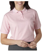 custom screen printed women's  polo shirt with trim