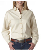 custom embroidered long sleeve denim shirt