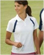 custom screen printed women's polo shirt