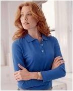custom embroidered women's long sleeve polo shirt