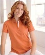 custom screen printed women's polo shirt