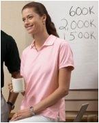 custom embroidered women's polo shirt with trim