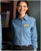 custom embroidered long sleeve denim shirt