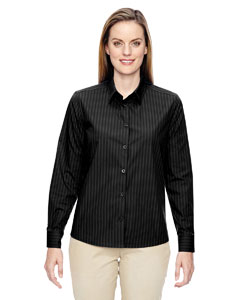 Ash City - North End Ladies' Align Wrinkle-Resistant Cotton Blend Dobby Vertical Striped Shirt