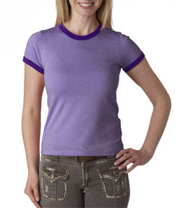 Bella Ladies' Heather Short-Sleeve Jersey Ringer T-Shirt