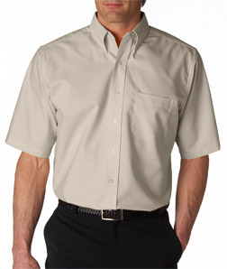 UltraClub Men's Tall Classic Wrinkle-Free Short-Sleeve Oxford